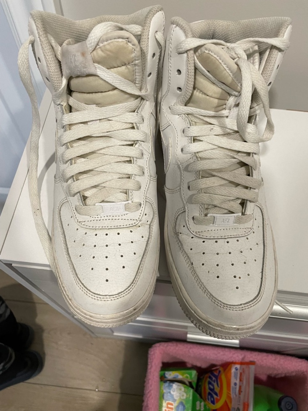 Nike Air - White High-Top Sneakers - Minimal Leather Design 6.5 Y/8 US women’s